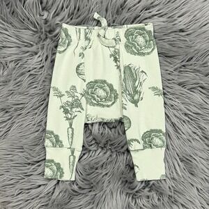 Kate Quinn Unisex Vintage Green Veggies Org. Cotton Jogger Pants Size 0-3 Month